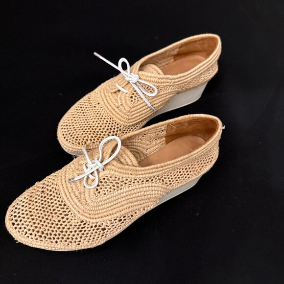 CLERGERIE Women's Lisa Woven Wedge Platform Oxfords 36 - Picture 1 of 7